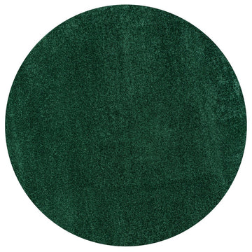 Haze Solid Low-pile Area Rug Emerald
